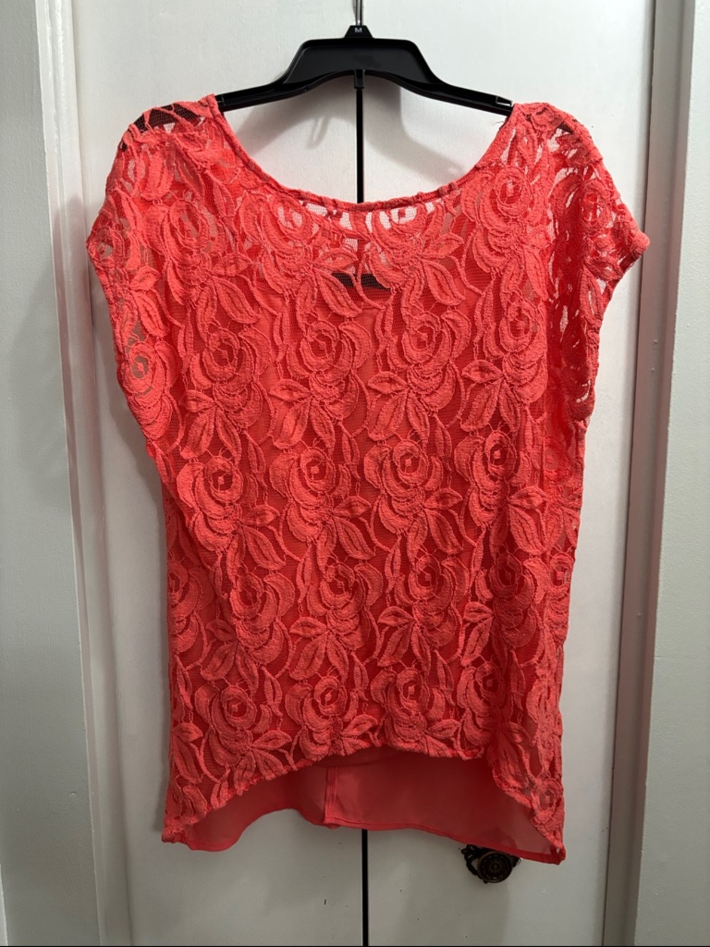 Apt. 9 Coral Lace Overlay Blouse